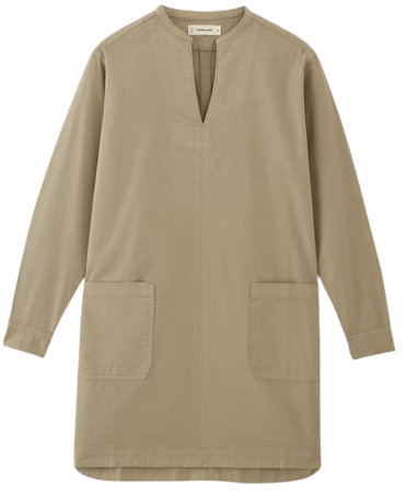 The Long-Sleeve Utility Mini Dress Trench Coat Khaki – Everlane