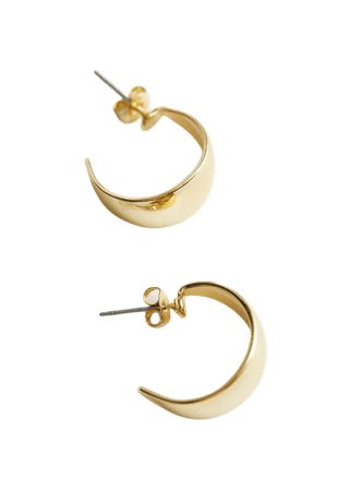 Curved Mini Hoop Earrings - Gold - Hoops - & Other Stories