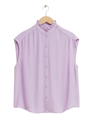 Frilled Collar Blouse - Lilac - Blouses - & Other Stories US