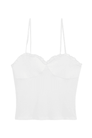 White spaghetti strap corset top - White - Monki WW