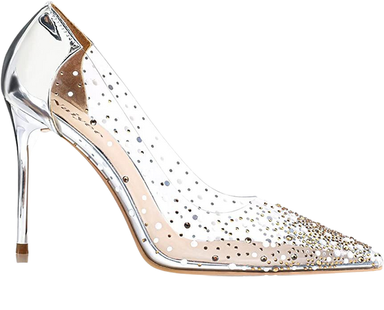 Amazon.com | Naiyee Women's High Stiletto Heel, PVC Pumps Crystal Rhinestones 100mm Clear Heels Closed Pointed Toe Slip On Pump Wedding Party Dress Shoes Silver | Shoes
