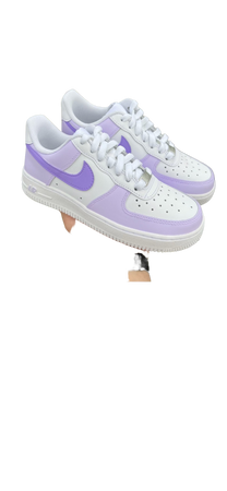 white and purple shoes
