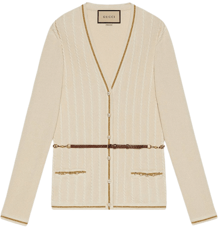 Gucci cable-knit belted cardigan - FARFETCH