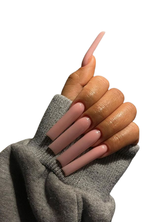 nude pink tapered square nails