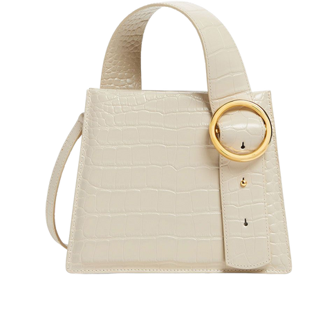 Cream Crocodile Enchanted Top Handle Bag by Parisa Wang