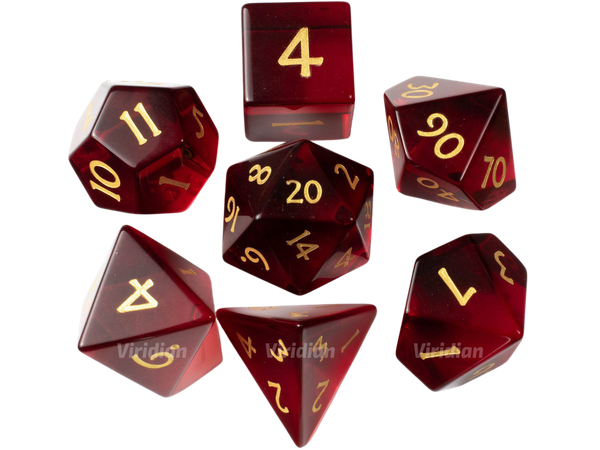 Red Glass Real Gemstone Dice Set 7 Dungeons and Dragons | Etsy