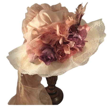 Victorian Touring Hat Antique with French Lavender – Roses And Teacups