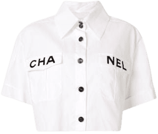 Chanel Pre-Owned Cropped Logo Shirt - Farfetch