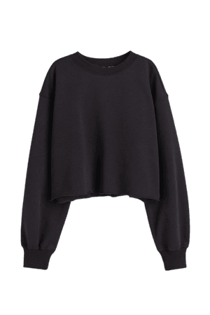 H&M+ Crop Sweatshirt - Black - Ladies | H&M US