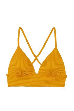 Push-up Triangle Bikini Top - Yellow