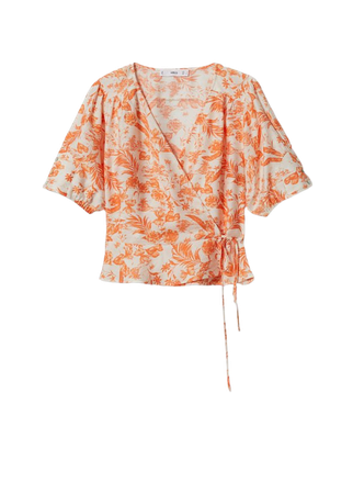 Wrap printed blouse - Women | Mango USA