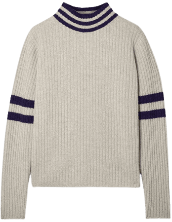 The Elder Statesman | Odyssey striped ribbed cashmere turtleneck sweater | NET-A-PORTER.COM
