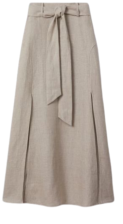 Reiss Abigail High Rise Linen Midi Skirt | REISS USA