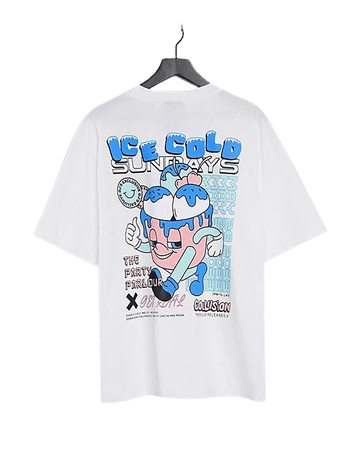 COLLUSION Unisex t-shirt with print in white | ASOS
