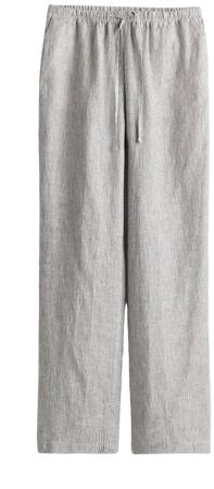 Linen Pants - Beige/striped - Ladies | H&M US