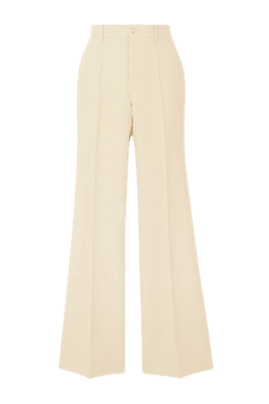 White Silk and wool-blend crepe wide-leg pants | Gucci | NET-A-PORTER