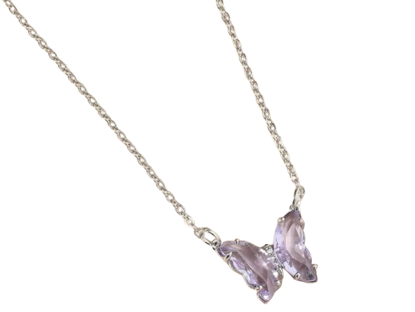 dainty purple butterfly necklace