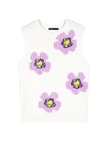 224MYFLOW Floral sleeveless jumper - Sweaters & Cardigans - Maje.com