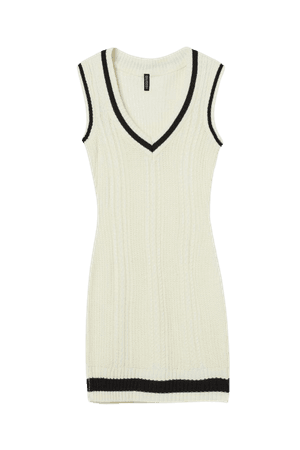 Knit Sweater Vest Dress - Cream - Ladies | H&M CA