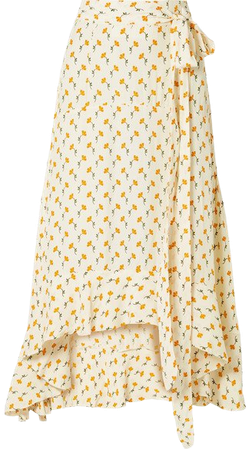 Faithfull The Brand | Kamares ruffled wrap-effect floral-print crepe skirt | NET-A-PORTER.COM