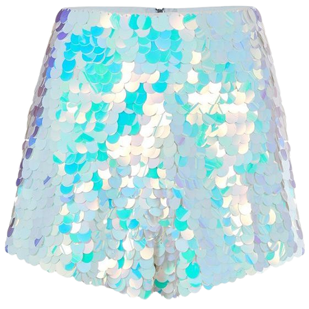 iridescent sequin shorts