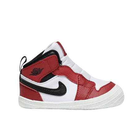 Kids Unisex White & Red Nike Jordan 1 Crib Bootie Shoes | schuh