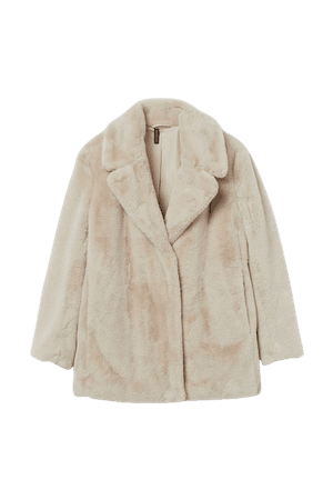 Faux Fur Jacket - Beige - Ladies | H&M US