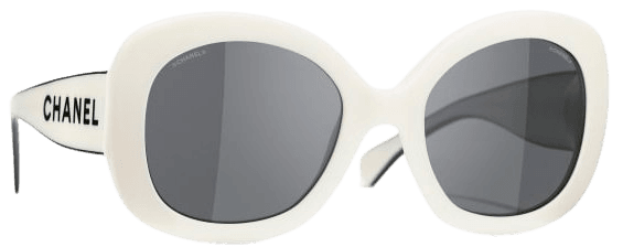 Square Sunglasses White Sunglasses | CHANEL