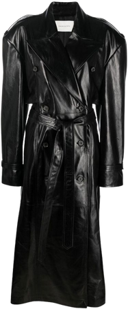 Magda Butrym Leather Trench Coat - Farfetch
