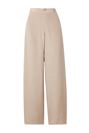 Beige Ole silk-satin straight-leg pants | The Row | NET-A-PORTER