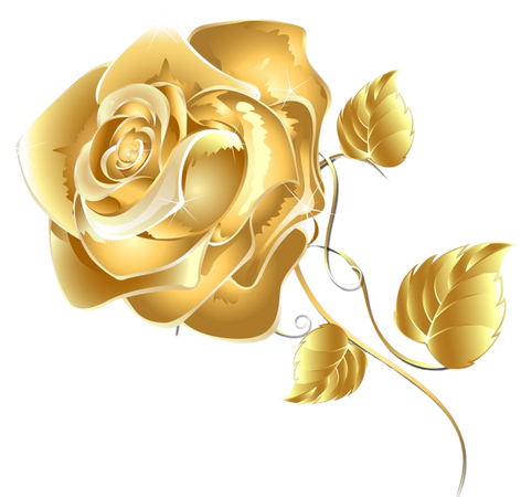 Rose Gold Flower Png Graphic Black And White Stock - Gold Flower Floral Png, Transparent Png - kindpng