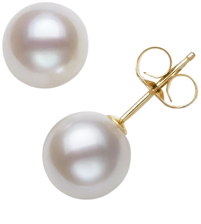 Belle de Mer Cultured Freshwater Pearl Stud Earrings (7mm) in 14k Gold - Macy's