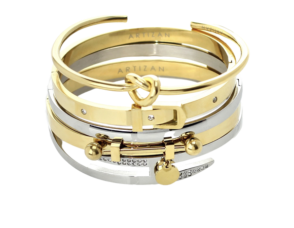 Two Tone stacked bangles