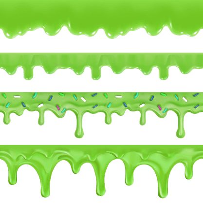 Green slime halloween seamless pattern 3d set Vector Image