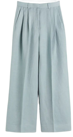 Linen-blend Dress Pants - Mint green - Ladies | H&M US