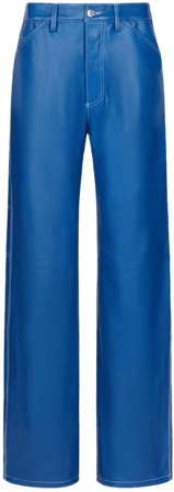 Callie Leather Trousers Blue - GENUINE LEATHER – Ducie