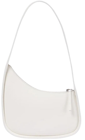 Half Moon Leather Shoulder Bag in White - The Row | Mytheresa