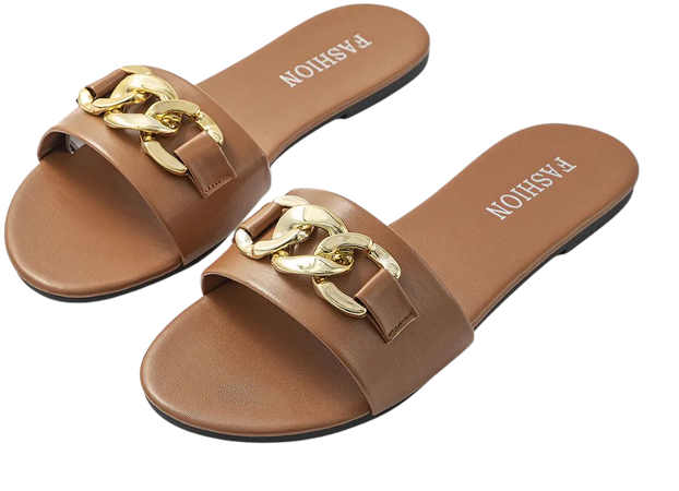 Chain Detail Slippers – Micas