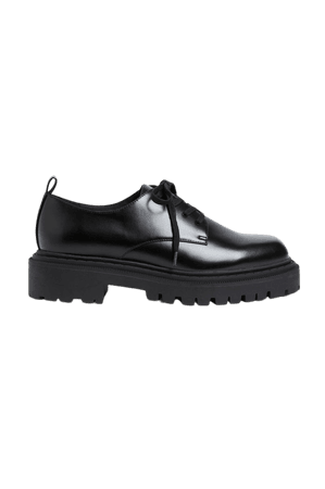 Faux leather lace-up shoes - Black - Shoes - Monki WW