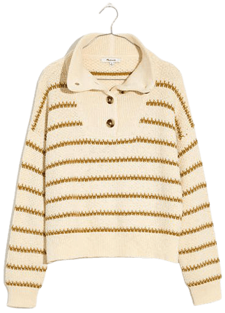 Canby Button Mockneck Sweater in Stripe