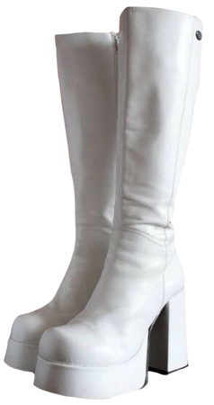 White Platform GoGo Boots