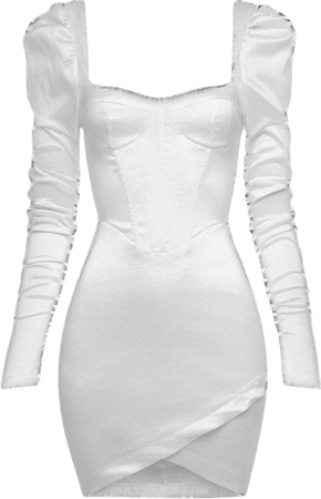 White Satin Mini Dress