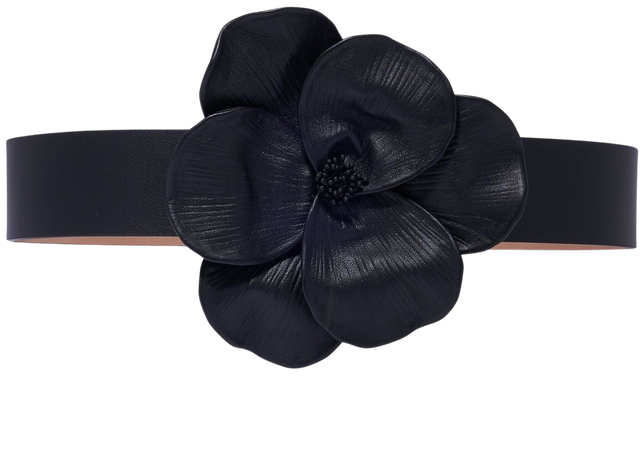 Large Flower Leather Buckle Belt By Carolina Herrera | Moda Operandi