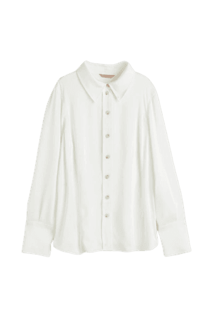 H&M+ Fitted Shirt - White - Ladies | H&M US