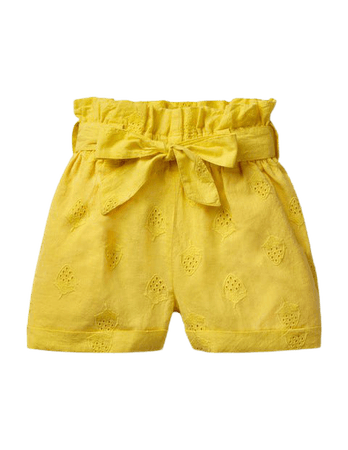 Textured Tie-Waist Shorts - Daffodil Yellow