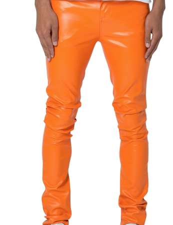orange leather pants mnml