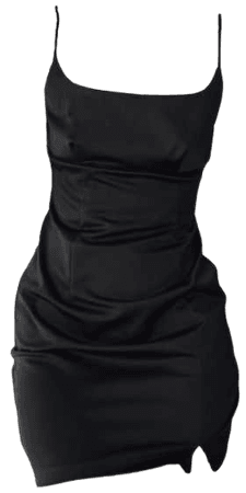 black bodycon silk dress