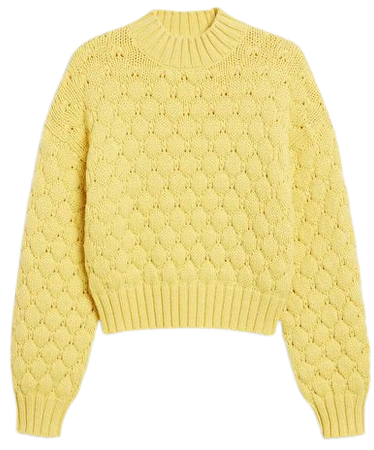 Yellow oversized heavy knit sweater - Yellow - Monki WW