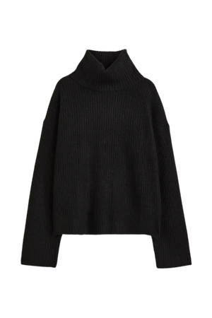 Oversized Turtleneck Sweater - Black - Ladies | H&M CA