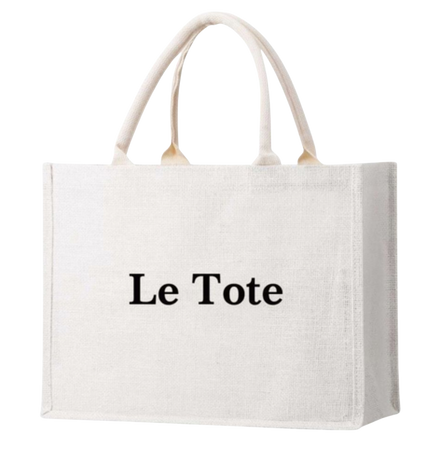 Le Tote Original: White Jute Tote Bag